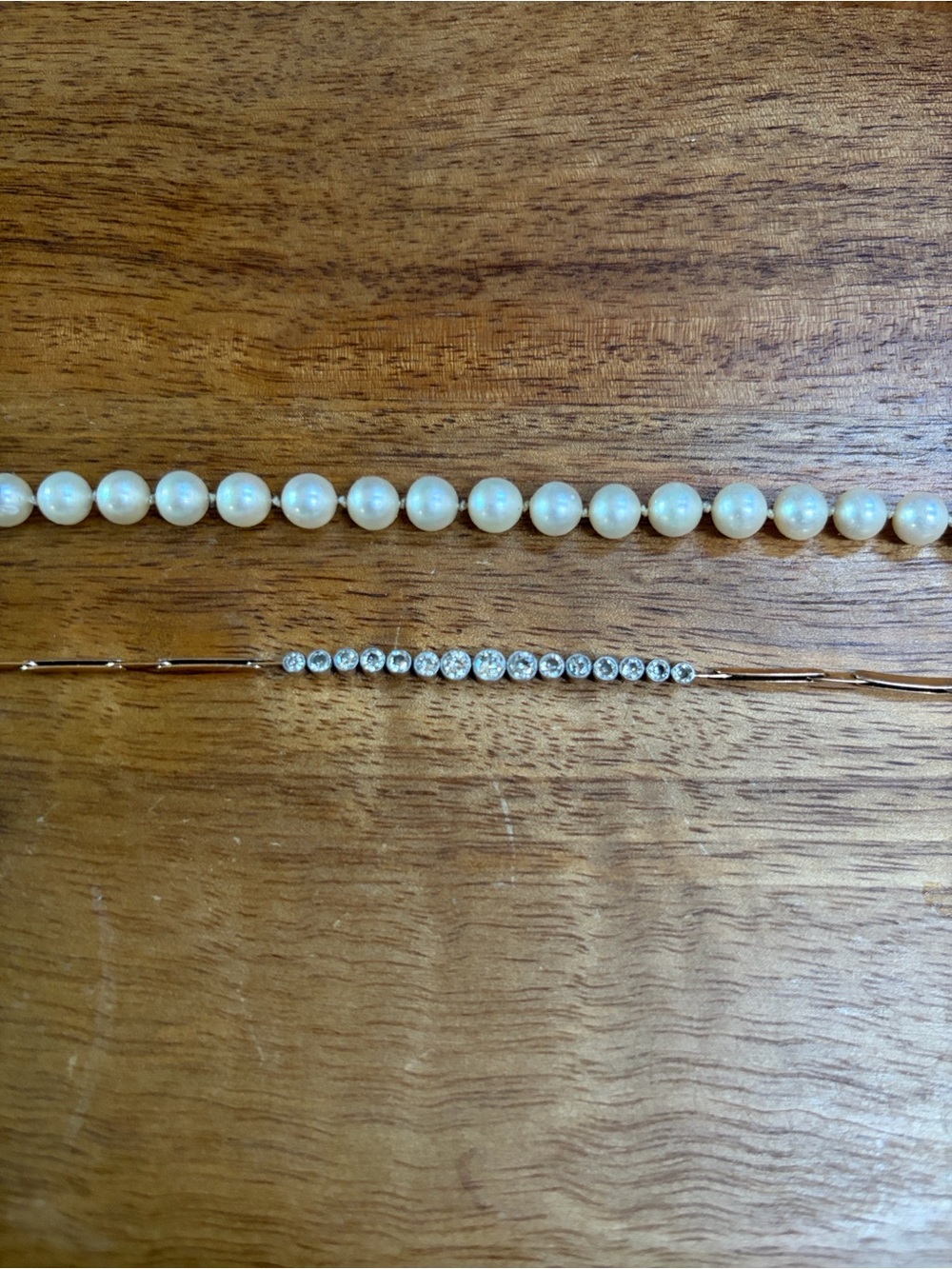 Diamond and gold antique station bracelet - Picture 2 of 16